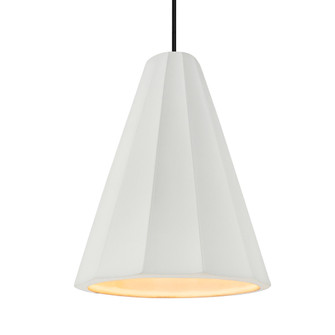 Tall Fluted 1-Light Pendant (254|CER-6607-BIS-MBLK-BKCD-LED1-700)