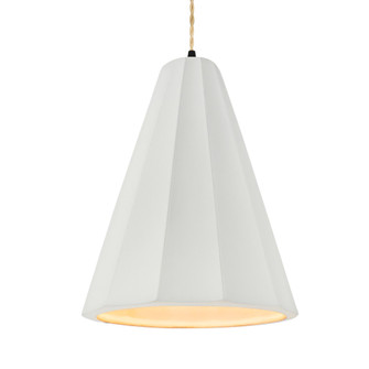 Tall Fluted 1-Light Pendant (254|CER-6607-BIS-MBLK-BEIG-TWST)