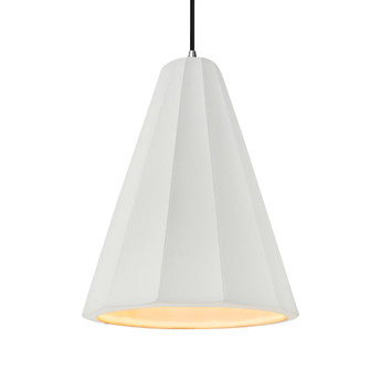 Tall Fluted 1-Light Pendant (254|CER-6607-BIS-CROM-BKCD-LED1-700)