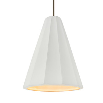 Tall Fluted 1-Light Pendant (254|CER-6607-BIS-ABRS-RIGID)