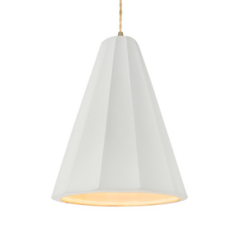 Tall Fluted 1-Light Pendant (254|CER-6607-BIS-ABRS-BEIG-TWST-LED1-700)