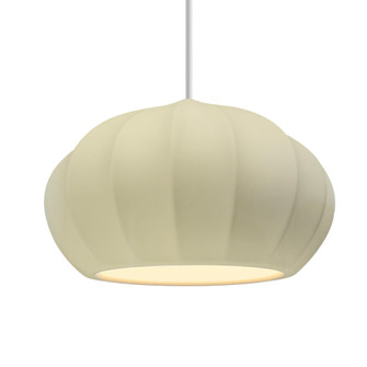 Oval Fluted 1-Light Pendant (254|CER-6605-VAN-ABRS-WTCD-LED1-700)