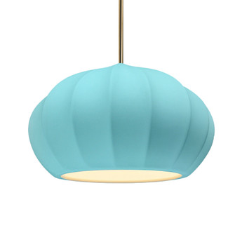 Oval Fluted 1-Light Pendant (254|CER-6605-RFPL-ABRS-RIGID)
