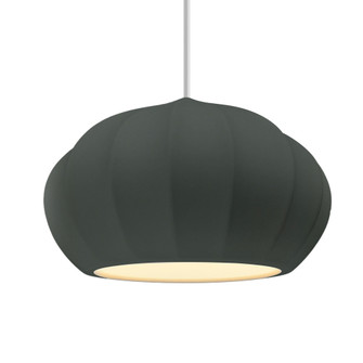 Oval Fluted LED 1-Light Pendant (254|CER-6605-PWGN-NCKL-WTCD-LED1-700)