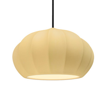 Oval Fluted LED 1-Light Pendant (254|CER-6605-MYLW-NCKL-BKCD-LED1-700)