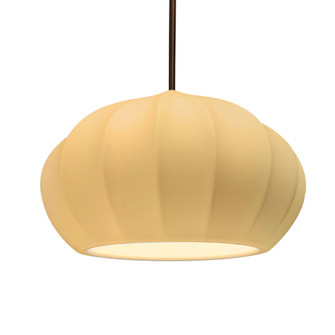Oval Fluted LED 1-Light Pendant (254|CER-6605-MYLW-DBRZ-RIGID-LED1-700)