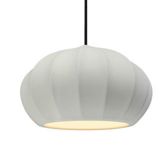 Oval Fluted LED 1-Light Pendant (254|CER-6605-MAT-MBLK-BKCD-LED1-700)