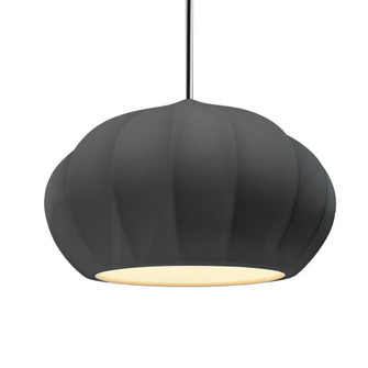 Oval Fluted LED 1-Light Pendant (254|CER-6605-GRY-CROM-RIGID-LED1-700)