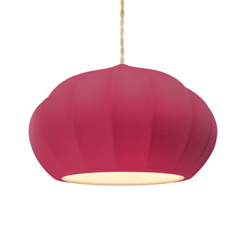 Oval Fluted 1-Light Pendant (254|CER-6605-CRSE-MBLK-BEIG-TWST-LED1-700)