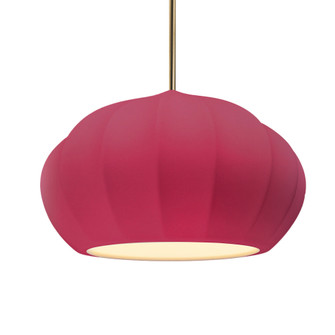 Oval Fluted 1-Light Pendant (254|CER-6605-CRSE-ABRS-RIGID)