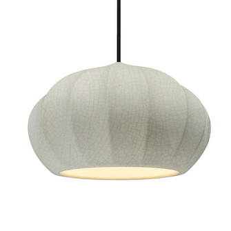 Oval Fluted 1-Light Pendant (254|CER-6605-CRK-MBLK-BKCD-LED1-700)