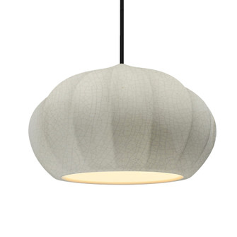 Oval Fluted 1-Light Pendant (254|CER-6605-CRK-MBLK-BKCD)