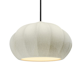Oval Fluted 1-Light Pendant (254|CER-6605-CRK-CROM-BKCD-LED1-700)