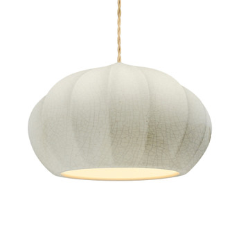 Oval Fluted 1-Light Pendant (254|CER-6605-CRK-ABRS-BEIG-TWST-LED1-700)