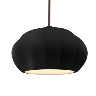 Oval Fluted 1-Light Pendant (254|CER-6605-CRB-DBRZ-RIGID)