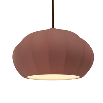 Oval Fluted LED 1-Light Pendant (254|CER-6605-CLAY-DBRZ-RIGID-LED1-700)