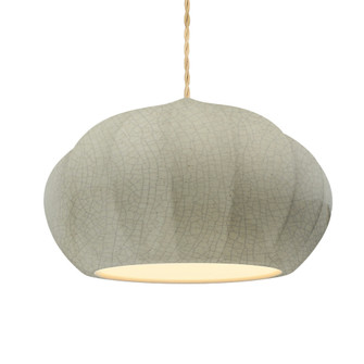 Oval Fluted 1-Light Pendant (254|CER-6605-CKC-ABRS-BEIG-TWST-LED1-700)