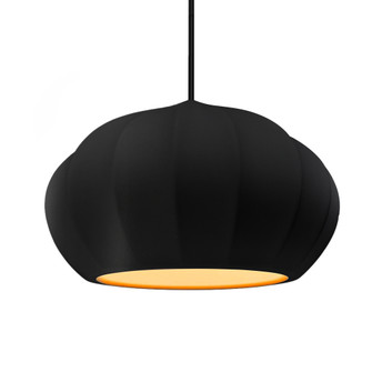 Oval Fluted 1-Light Pendant (254|CER-6605-CBGD-MBLK-BKCD-LED1-700)