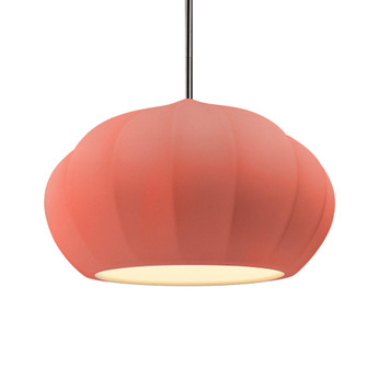 Oval Fluted 1-Light Pendant (254|CER-6605-BSH-NCKL-RIGID-LED1-700)
