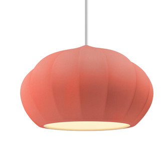 Oval Fluted 1-Light Pendant (254|CER-6605-BSH-DBRZ-WTCD-LED1-700)