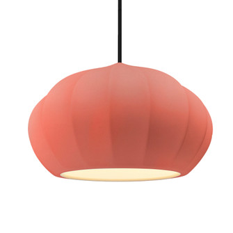 Oval Fluted 1-Light Pendant (254|CER-6605-BSH-CROM-BKCD-LED1-700)