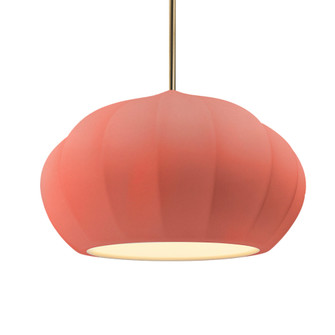Oval Fluted 1-Light Pendant (254|CER-6605-BSH-ABRS-RIGID-LED1-700)