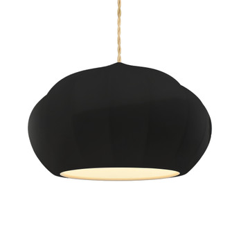 Oval Fluted LED 1-Light Pendant (254|CER-6605-BLK-MBLK-BEIG-TWST-LED1-700)