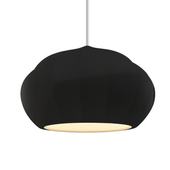 Oval Fluted 1-Light Pendant (254|CER-6605-BKMT-DBRZ-WTCD-LED1-700)