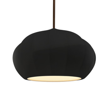 Oval Fluted 1-Light Pendant (254|CER-6605-BKMT-DBRZ-RIGID-LED1-700)