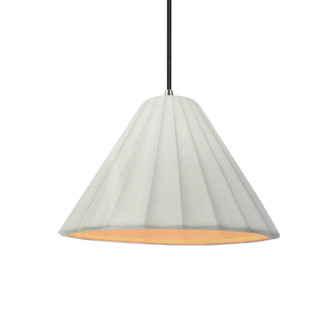 Short Fluted 1-Light Pendant (254|CER-6600-MTGD-NCKL-BKCD-LED1-700)