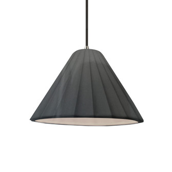 Short Fluted 1-Light Pendant (254|CER-6600-GRY-NCKL-BKCD)