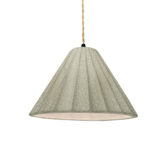 Short Fluted 1-Light Pendant (254|CER-6600-CKC-MBLK-BEIG-TWST)