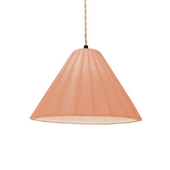 Short Fluted 1-Light Pendant (254|CER-6600-BSH-MBLK-BEIG-TWST-LED1-700)