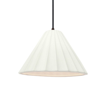 Short Fluted 1-Light Pendant (254|CER-6600-BIS-MBLK-BKCD-LED1-700)