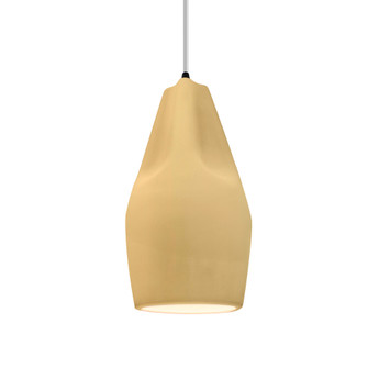 Tall Crease 1-Light Pendant (254|CER-6597-MYLW-MBLK-WTCD)