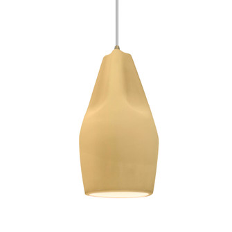 Tall Crease 1-Light Pendant (254|CER-6597-MYLW-ABRS-WTCD)