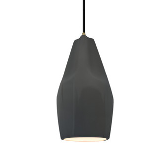 Tall Crease 1-Light Pendant (254|CER-6597-GRY-ABRS-BKCD)