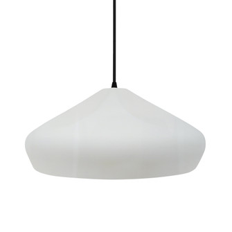 Large Crease 1-Light Pendant (254|CER-6595-WHT-MBLK-BKCD)