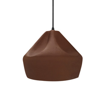 Small Crease 1-Light Pendant (254|CER-6590-RRST-MBLK-BKCD-LED1-700)