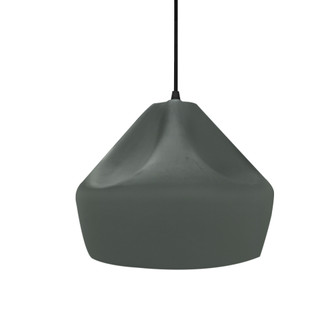 Small Crease 1-Light Pendant (254|CER-6590-PWGN-MBLK-BKCD-LED1-700)
