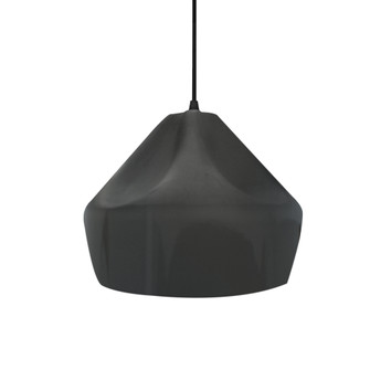 Small Crease 1-Light Pendant (254|CER-6590-GRY-MBLK-BKCD)