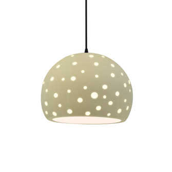 Perforated Large Globe 1-Light Pendant (254|CER-6585-VAN-MBLK-BKCD)