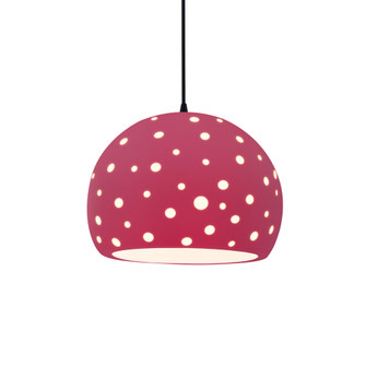 Perforated Large Globe 1-Light Pendant (254|CER-6585-CRSE-MBLK-BKCD)