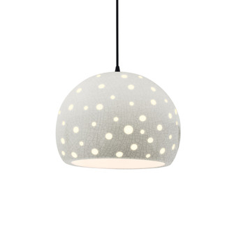 Perforated Large Globe 1-Light Pendant (254|CER-6585-CRK-MBLK-BKCD)