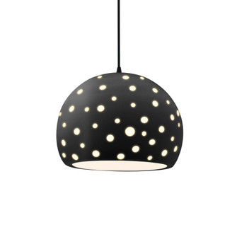 Perforated Large Globe 1-Light Pendant (254|CER-6585-CRB-MBLK-BKCD-LED1-700)