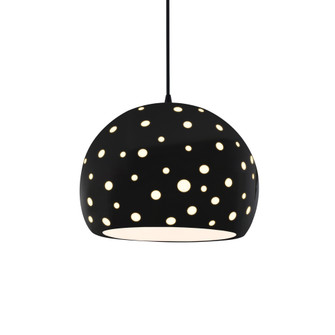 Perforated Large Globe 1-Light Pendant (254|CER-6585-BLK-MBLK-BKCD-LED1-700)