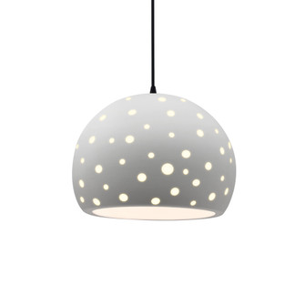 Perforated Large Globe 1-Light Pendant (254|CER-6585-BIS-MBLK-BKCD)