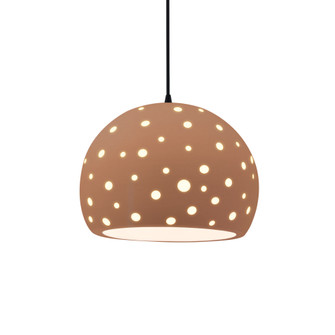 Perforated Large Globe 1-Light Pendant (254|CER-6585-ADOB-MBLK-BKCD-LED1-700)