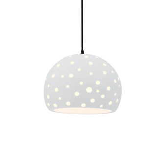 Perforated Medium Globe 1-Light Pendant (254|CER-6583-WHT-MBLK-BKCD)