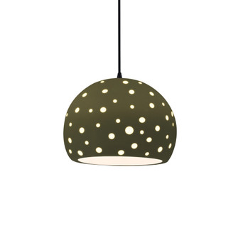 Perforated Medium Globe 1-Light Pendant (254|CER-6583-MGRN-MBLK-BKCD-LED1-700)